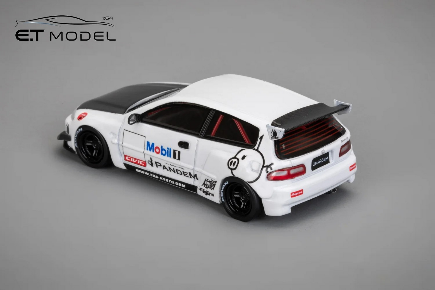ET Model x Model Collect 1:64 Pandem Civic EG6 5th Generation Mk5 Rocket Bunny Wide-Body White