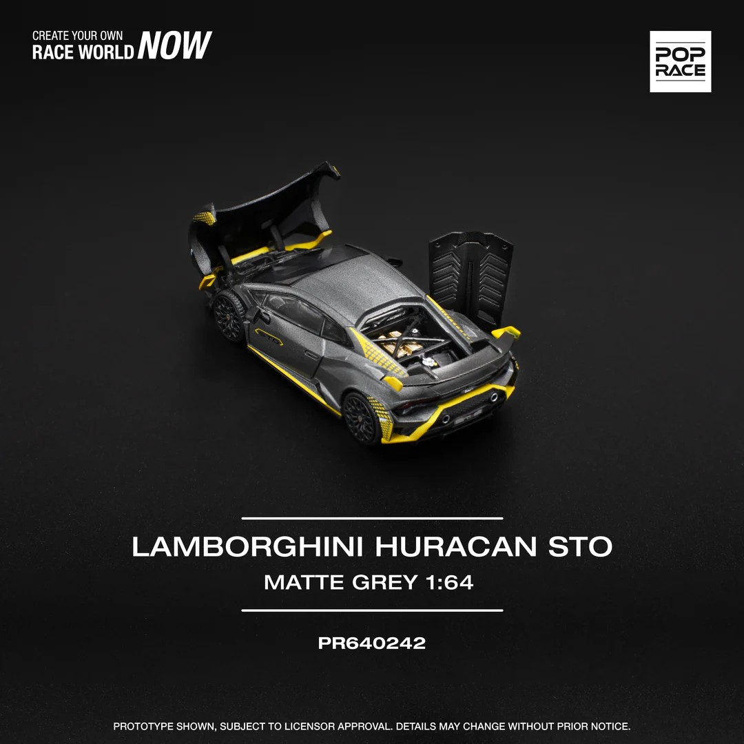 POPRACE 1:64 LAMBORGHINI HURACAN STO MATTE GREY Dull Gray