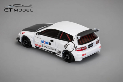ET Model x Model Collect 1:64 Pandem Civic EG6 5th Generation Mk5 Rocket Bunny Wide-Body White