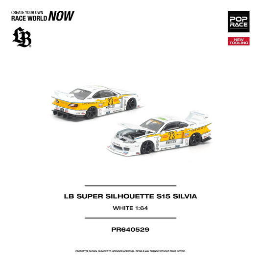 PRE-ORDER POPRACE 1:64 LB SUPER SILHOUETTE S15 SILVIA - WHITE