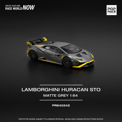 POPRACE 1:64 LAMBORGHINI HURACAN STO MATTE GREY Dull Gray