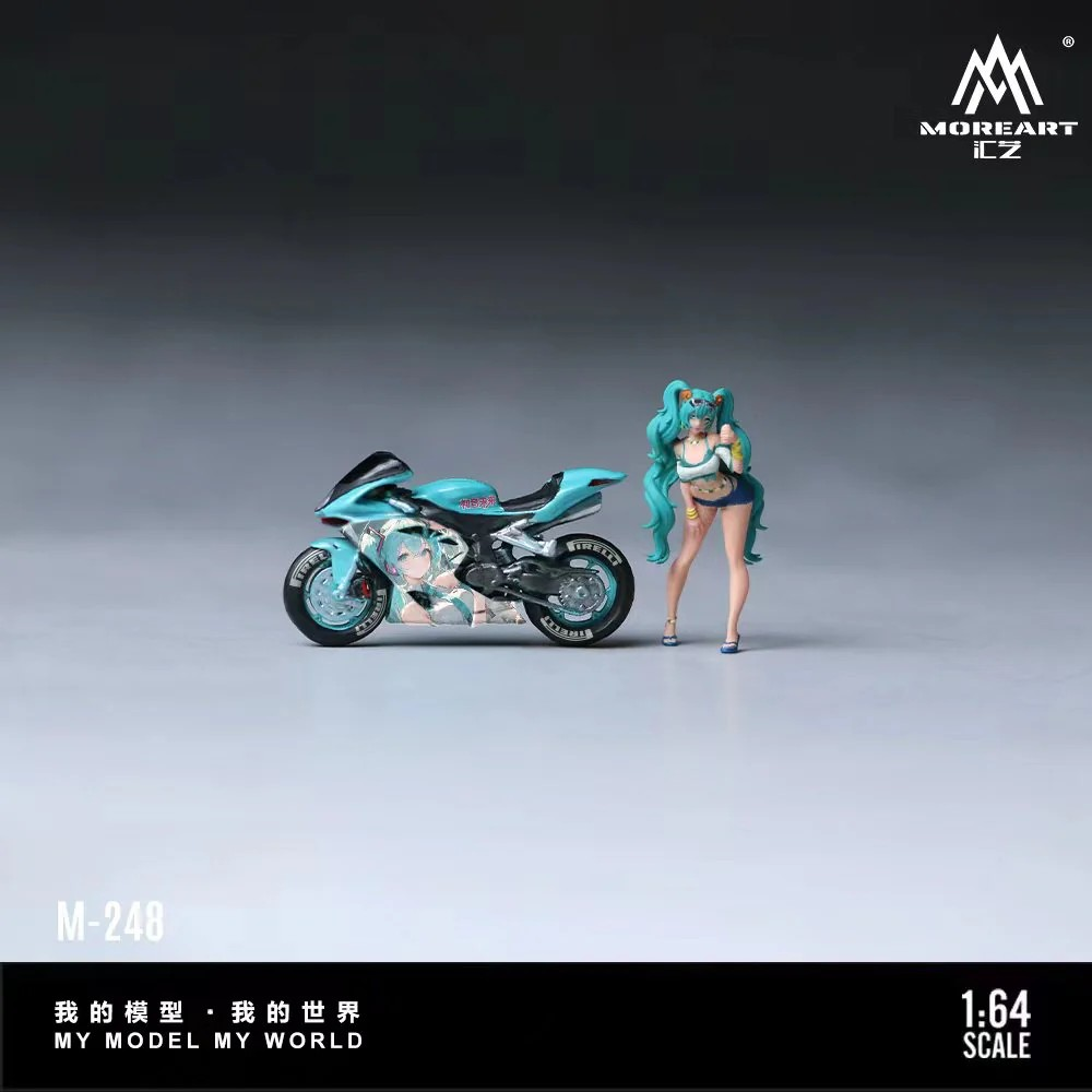 MoreArt 1:64 HATSUNE MIKUDECAL MOTORCYCLE FIGURE SET MO222248