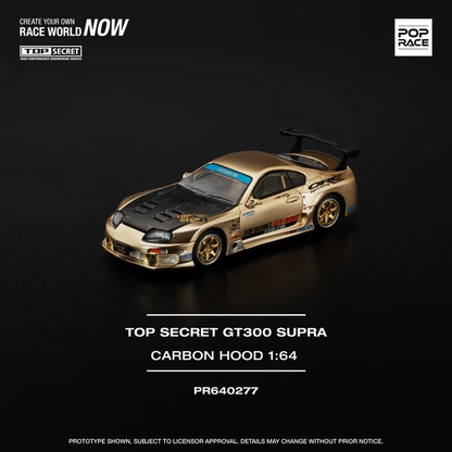 POPRACE 1:64 Top Secret Toyota GT300 Supra -Chrome Gold PR640277