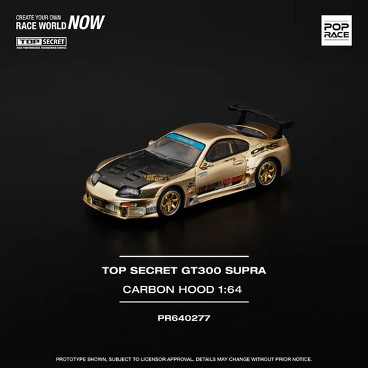 POPRACE 1:64 Top Secret Toyota GT300 Supra -Chrome Gold PR640277