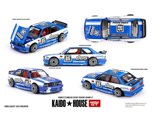 Kaido ★ House x Mini GT 1:64 BMW M3 Kaido Touring Champ V1 – Blue/White