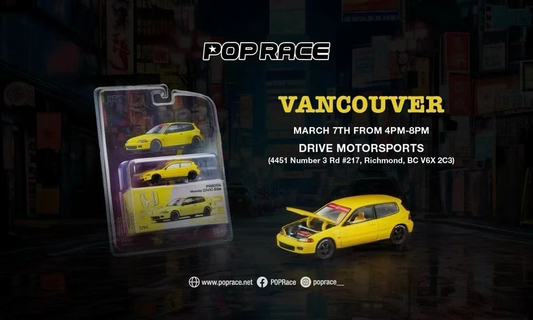 Pop Race 1/64 Honda Civic EG6 Vancouver Edition Yellow - PRB004