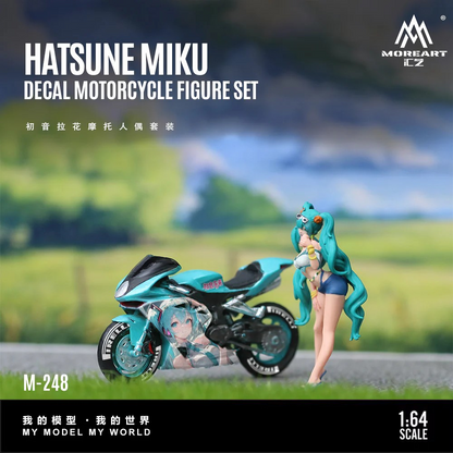 MoreArt 1:64 HATSUNE MIKUDECAL MOTORCYCLE FIGURE SET MO222248