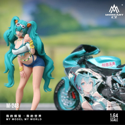 MoreArt 1:64 HATSUNE MIKUDECAL MOTORCYCLE FIGURE SET MO222248