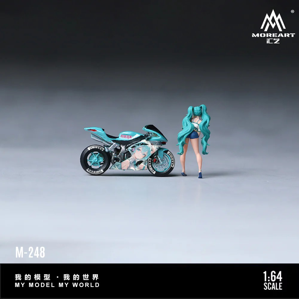 MoreArt 1:64 HATSUNE MIKUDECAL MOTORCYCLE FIGURE SET MO222248