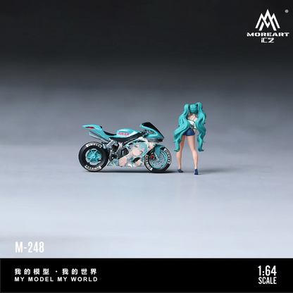 MoreArt 1:64 HATSUNE MIKUDECAL MOTORCYCLE FIGURE SET MO222248