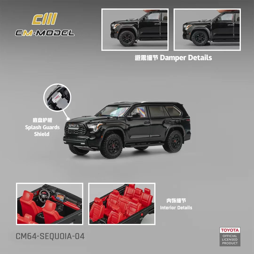 PRE-ORDER CM Model 1:64 Toyota Sequoia Midnight Black CM64-SEQUOIA-04