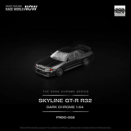 POPRACE 1:64 R32 GT-R Dark Chrome PRDC002