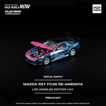 POPRACE 1:64 MAZDA RX7 FC3S RE-AMEMIYA LOS ANGELES EDITION PR640397