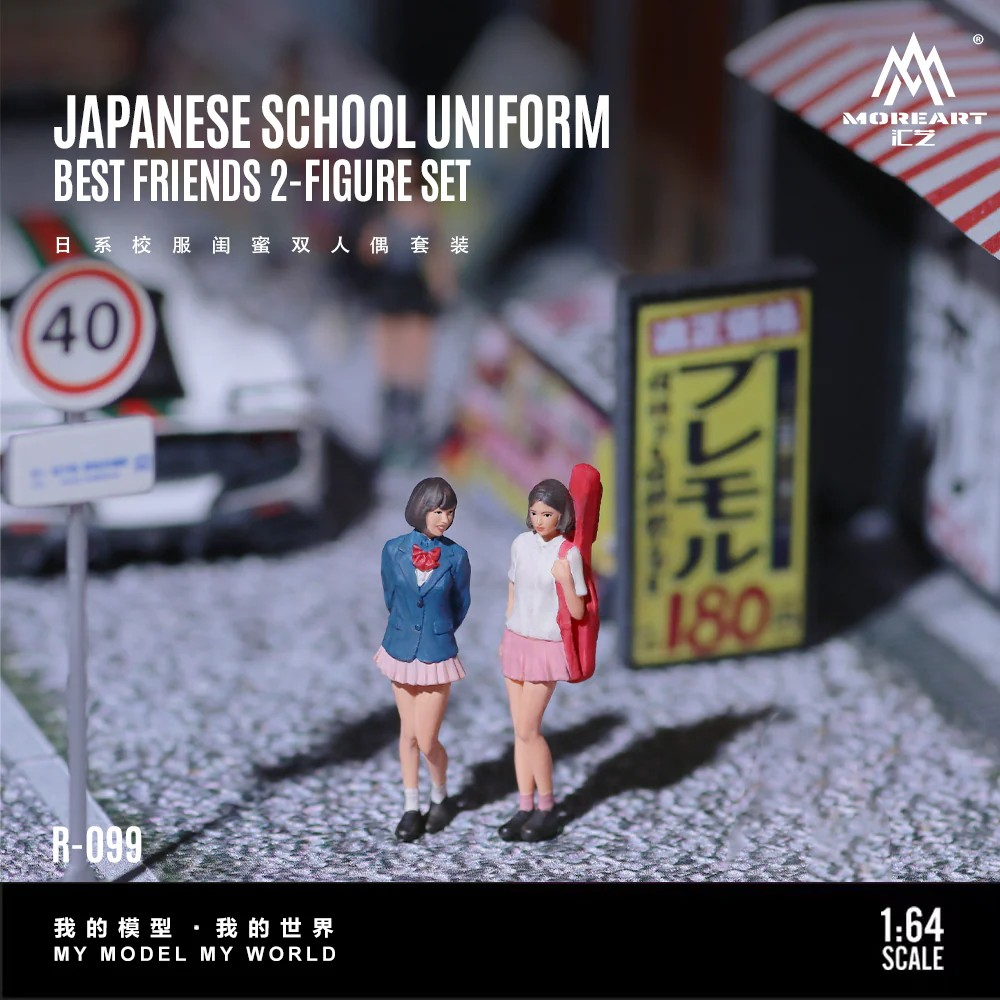 MoreArt 1:64 JAPANESE SCHOOL UNIFORMBEST FRIENDS 2-FIGURE SET MO223099
