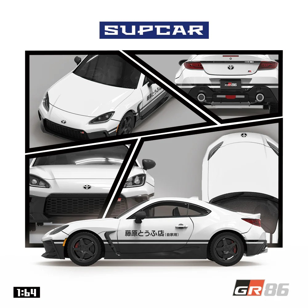 PRE-ORDER SUPCAR 1:64 Toyota GR86 Fujiwara Tofu Shop Livery SC648602