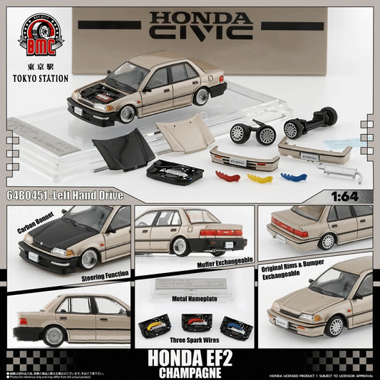 **Preorder** BM Creations - Honda Civic EF2 - Champagne LHD *Tokyo Station Exclusive Edition*