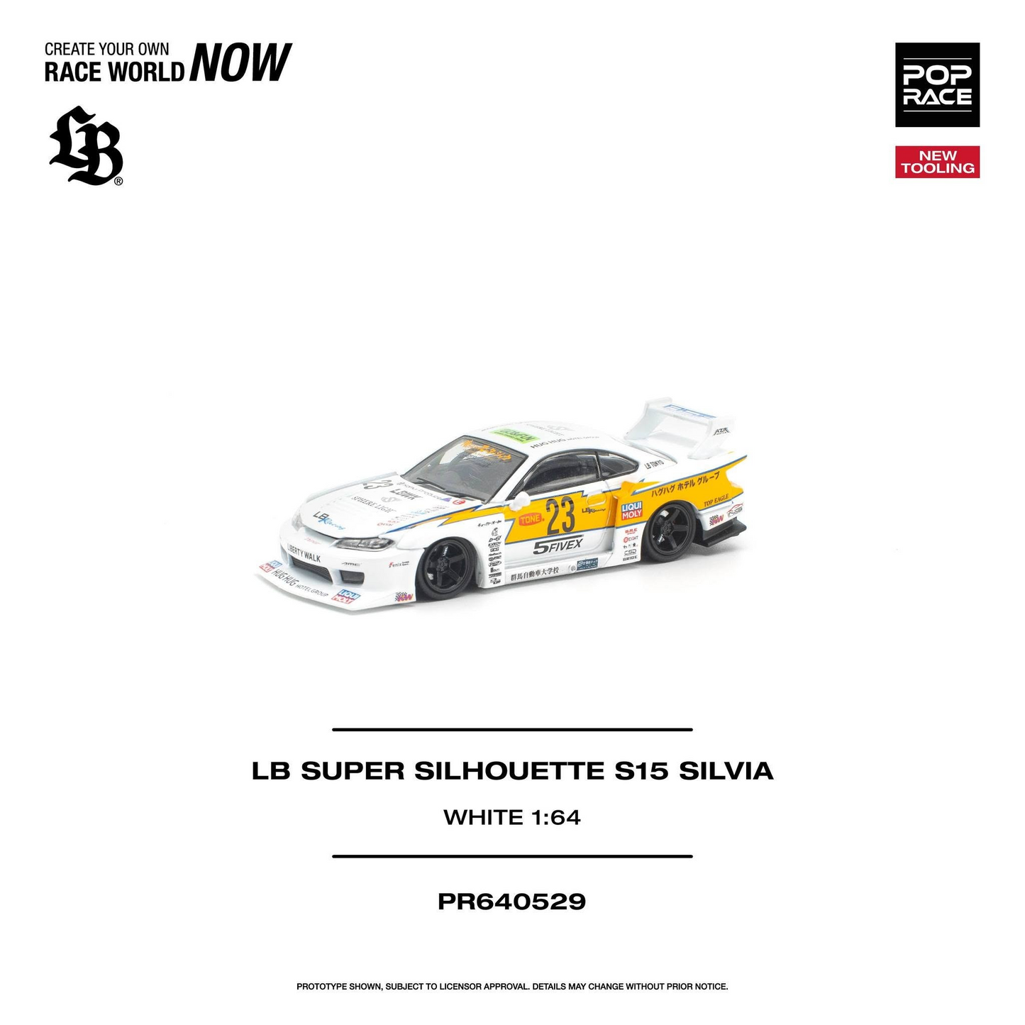 PRE-ORDER POPRACE 1:64 LB SUPER SILHOUETTE S15 SILVIA - WHITE
