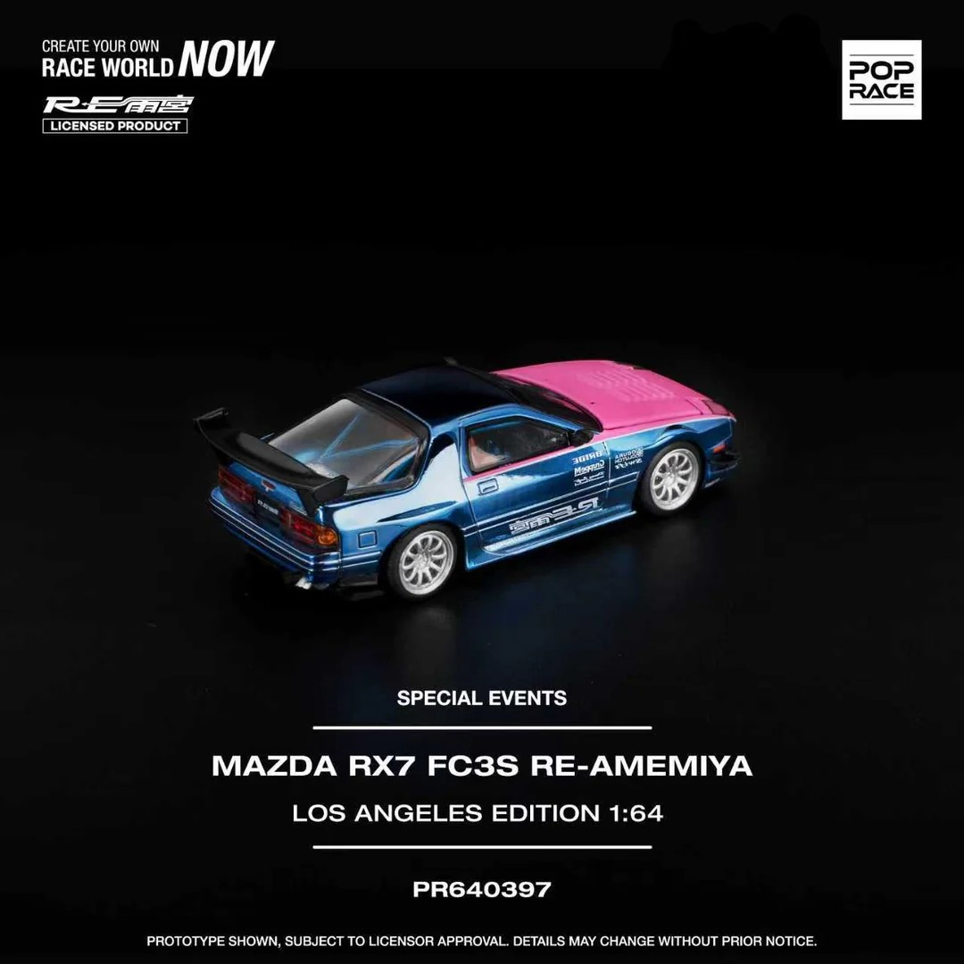 POPRACE 1:64 MAZDA RX7 FC3S RE-AMEMIYA LOS ANGELES EDITION PR640397