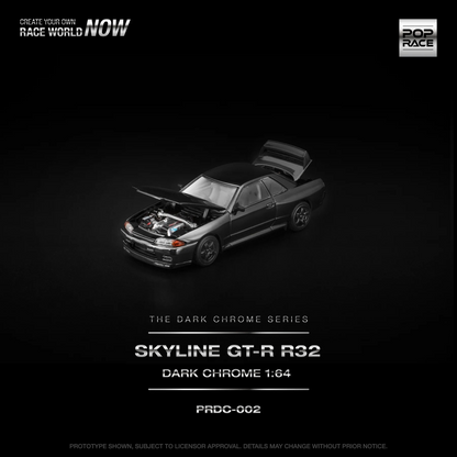 POPRACE 1:64 R32 GT-R Dark Chrome PRDC002