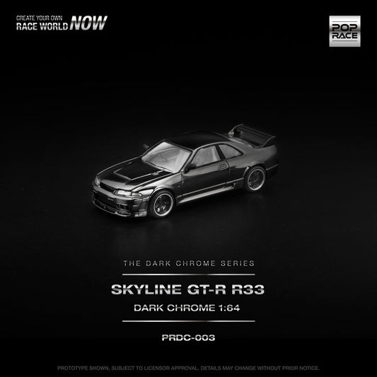 POPRACE 1:64 R33 GT-R Dark Chrome PRDC003