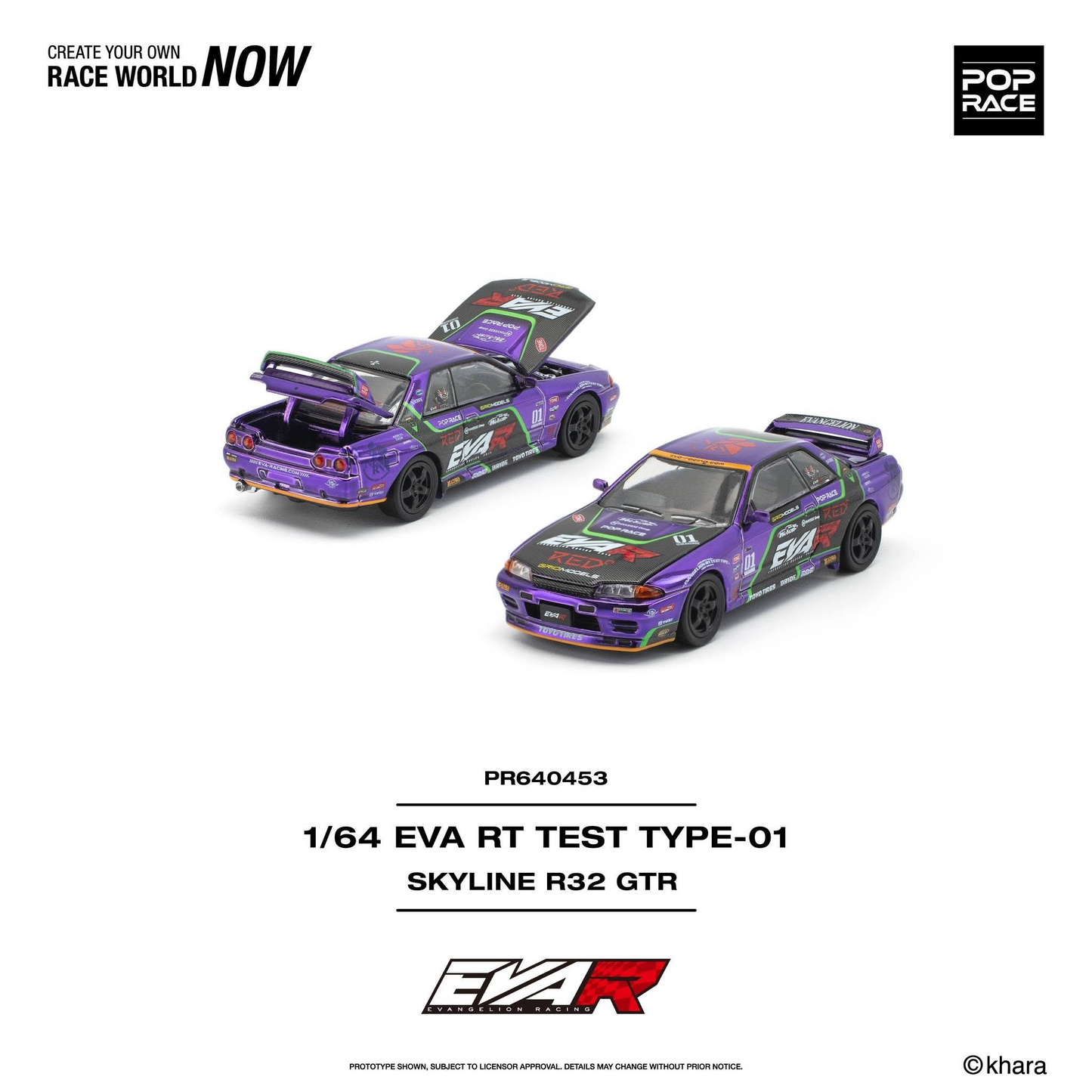 PRE-ORDER POPRACE 1:64 EVA RT TEST TYPE-01 SKYLINE R32