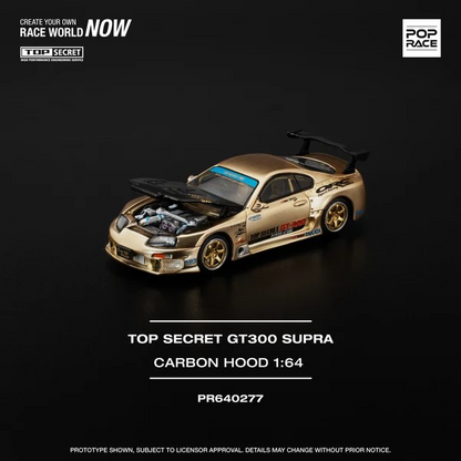 POPRACE 1:64 Top Secret Toyota GT300 Supra -Chrome Gold PR640277