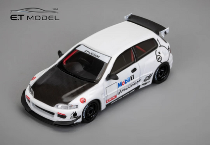ET Model x Model Collect 1:64 Pandem Civic EG6 5th Generation Mk5 Rocket Bunny Wide-Body White