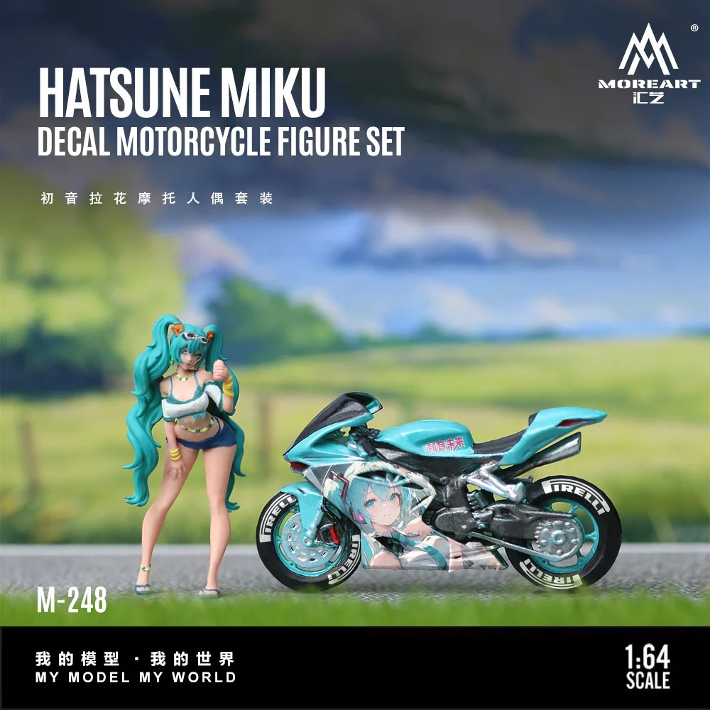 MoreArt 1:64 HATSUNE MIKUDECAL MOTORCYCLE FIGURE SET MO222248