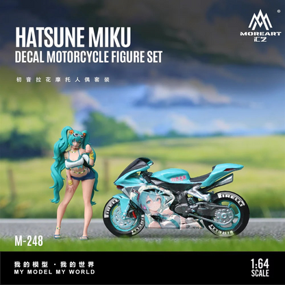 MoreArt 1:64 HATSUNE MIKUDECAL MOTORCYCLE FIGURE SET MO222248