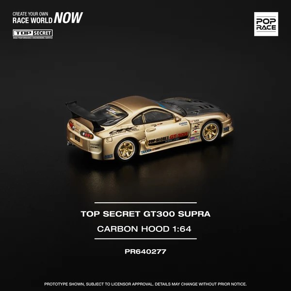 POPRACE 1:64 Top Secret Toyota GT300 Supra -Chrome Gold PR640277