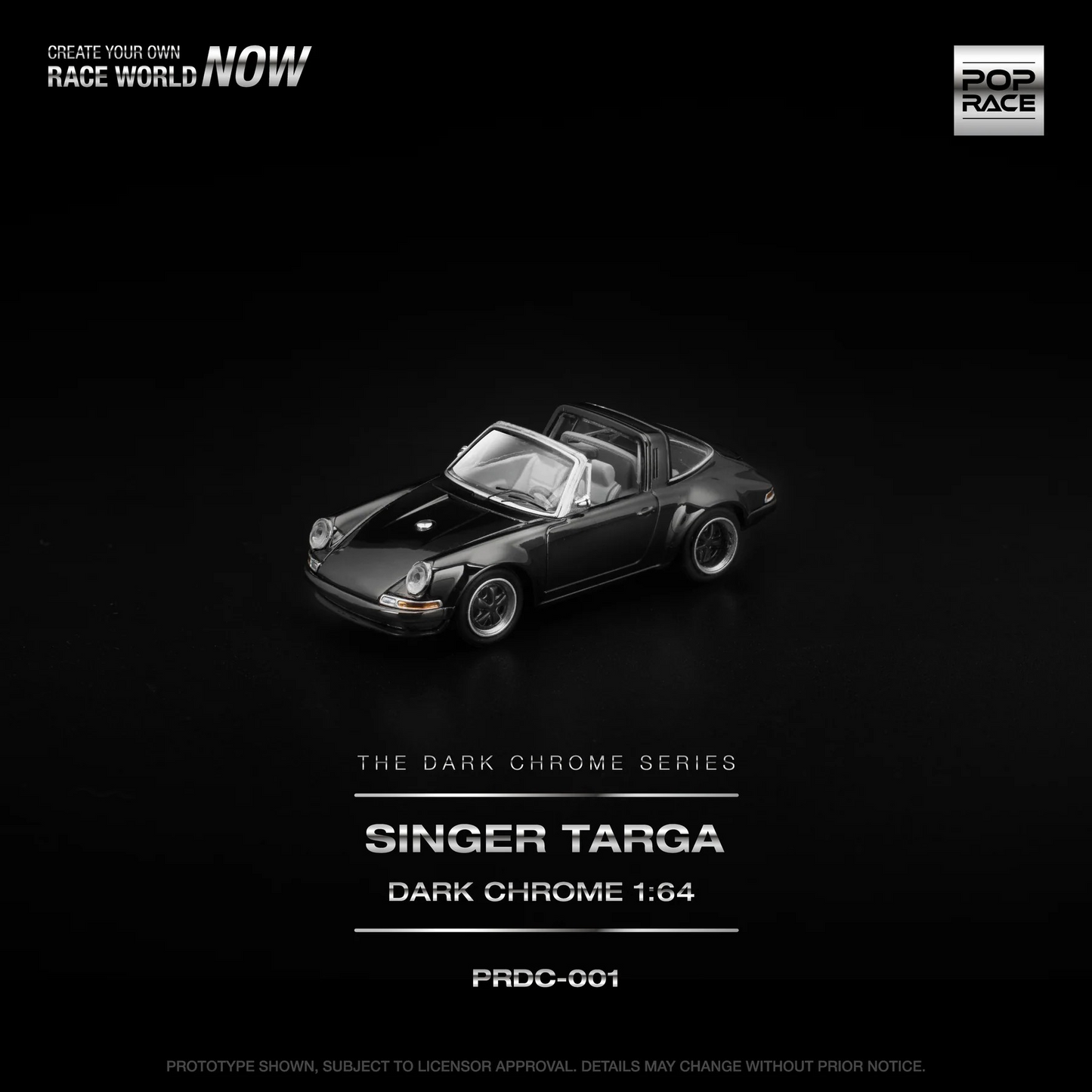 POPRACE 1:64 Singer Targa Dark Chrome PRDC001