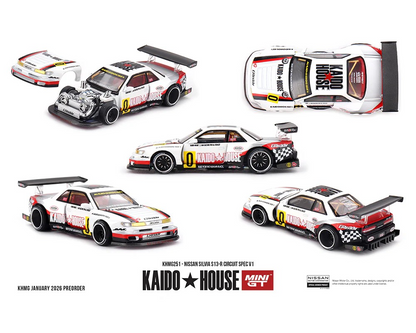 **Preorder** Kaido House x Mini GT 1:64 Nissan Silvia S13-R Circuit Spec V1 KHMG251