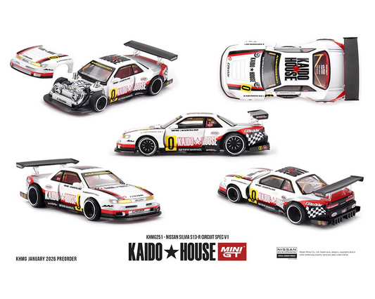 **Preorder** Kaido House x Mini GT 1:64 Nissan Silvia S13-R Circuit Spec V1 KHMG251